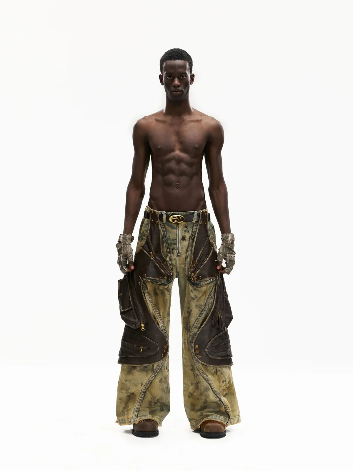 Personsoul Western Dunes Leather Panel Jeans - Image 6