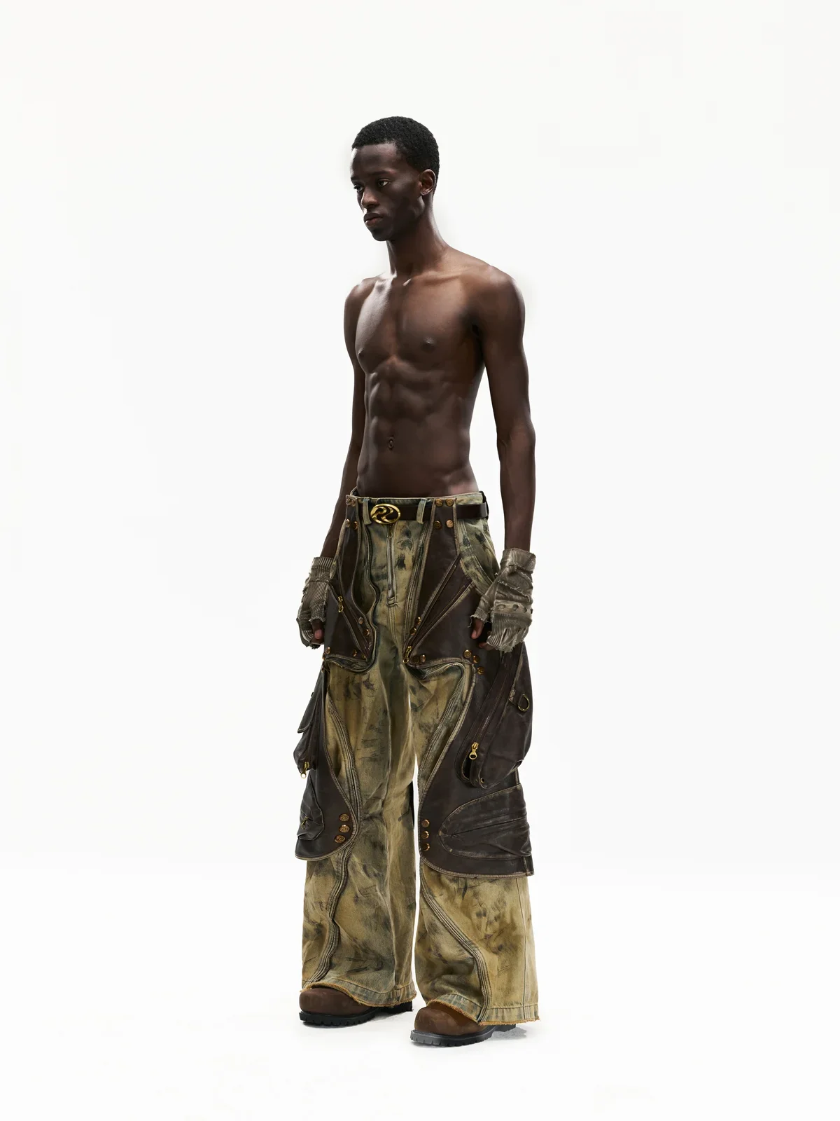 Personsoul Western Dunes Leather Panel Jeans - Image 7