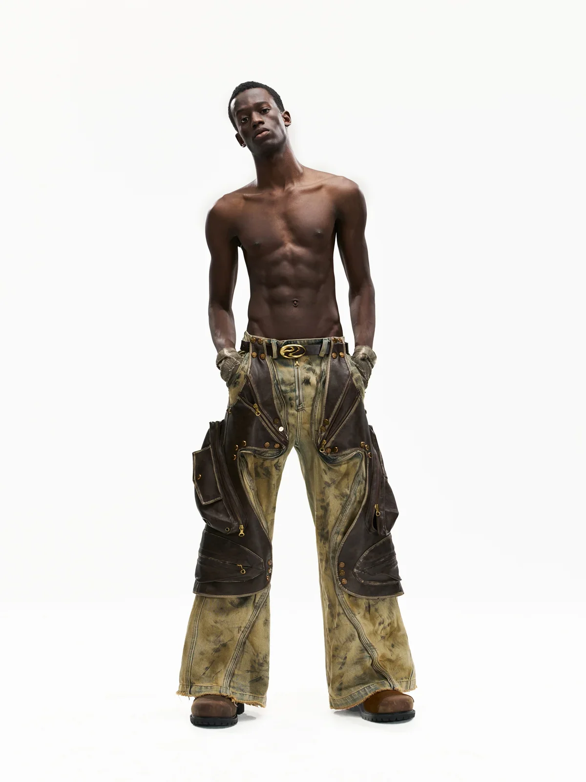 Personsoul Western Dunes Leather Panel Jeans - Image 9