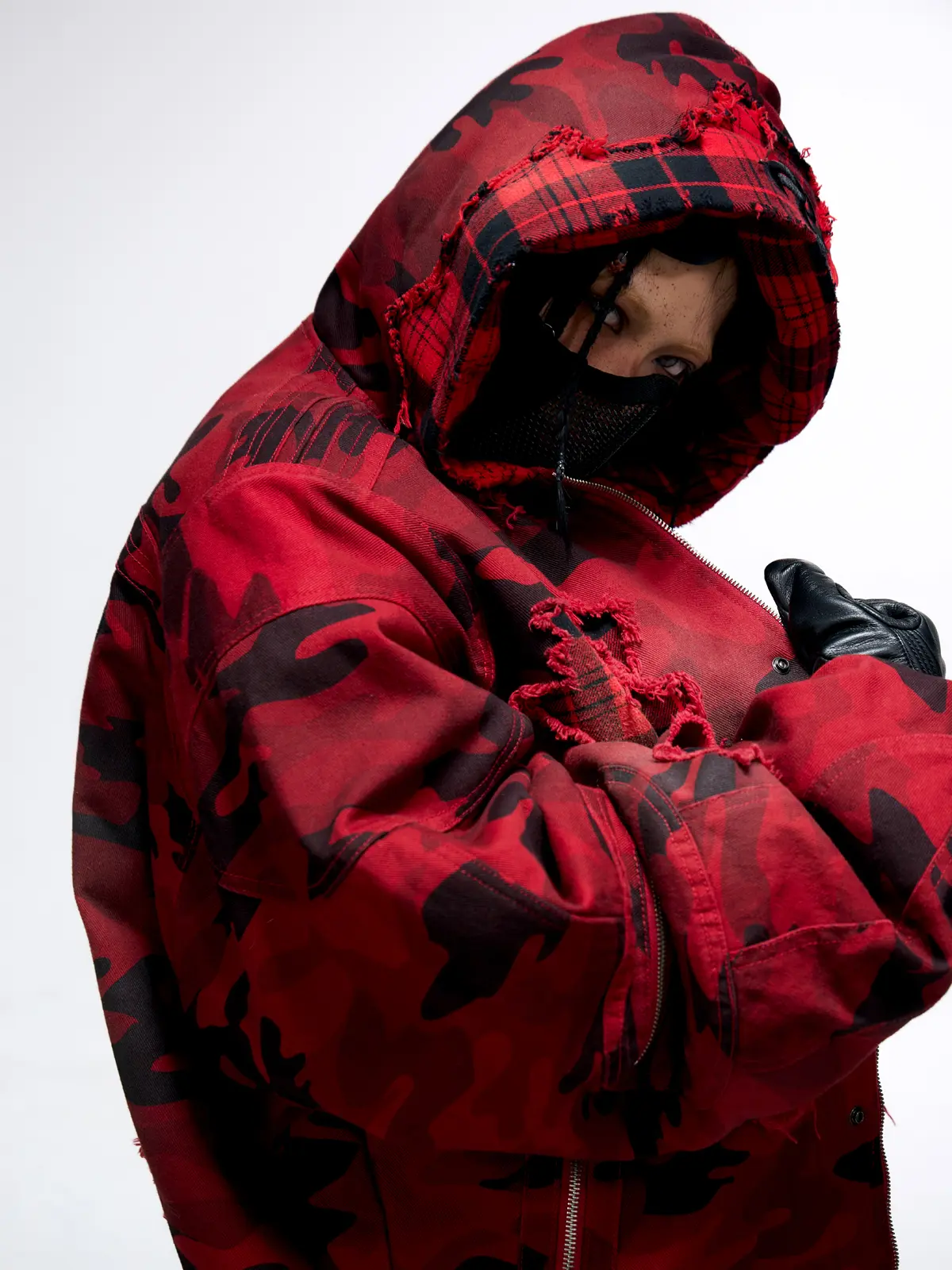 Red Camo Hoodie Cotton Jacket - Image 4