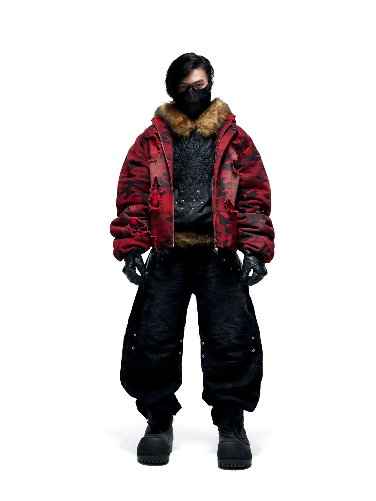 Red Camo Hoodie Cotton Jacket - Image 7
